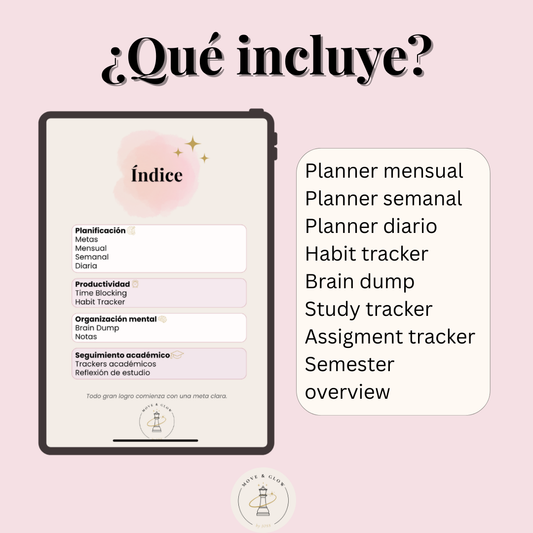 Glow Study Planner | Planner digital para estudiantes